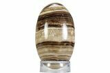 Swirling Polished Chocolate Calcite Egg - Pakistan #365821-1